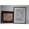 Image 1 : Two vintage map prints including historic island of Barbados and Caribbean Islands