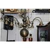 Image 1 : Antique brass style eight branch ceiling fixture from "Turn of the Century Lighting", no shades incl