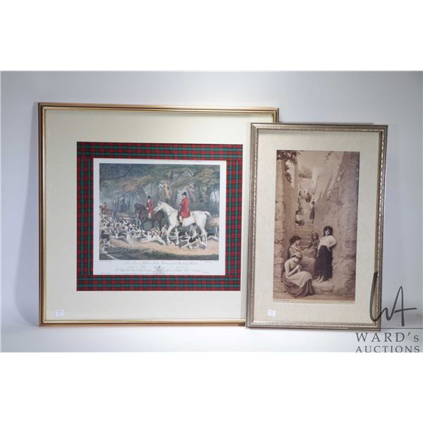 Two vintage framed prints including " A Corner of Shade in Capri" by Swiss-French artist Jean Benner