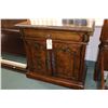 Image 2 : Large twelve drawer dresser with decorative carving and heavy pulls, 73" X 20" X 38" plus 46" high a