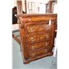 Image 3 : Large twelve drawer dresser with decorative carving and heavy pulls, 73" X 20" X 38" plus 46" high a