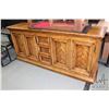 Image 1 : Semi contemporary oak sideboard with two sets of double doors, each exposing adjustable shelf and dr