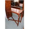 Image 2 : Interesting antique mahogany occasional tea table, 30" X 15" when folding, with spreading base to ac