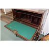 Image 2 : Antique fall writing desk with fitted interior and barley twist supports, 32" X 16" X 46" in height