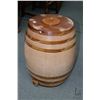 Image 1 : Antique Doulton Lambeth ten gallon lidded barrel, approximately 17" in diameter and 20" high