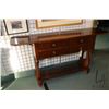 Image 1 : Semi contemporary four drawer server made by Broyhill with lyre supports, 49" wide plus two 12" drop