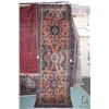 Image 1 : 100% Iranian wool carpet runner "Hamedan" with triple medallion, muted red background and highlights