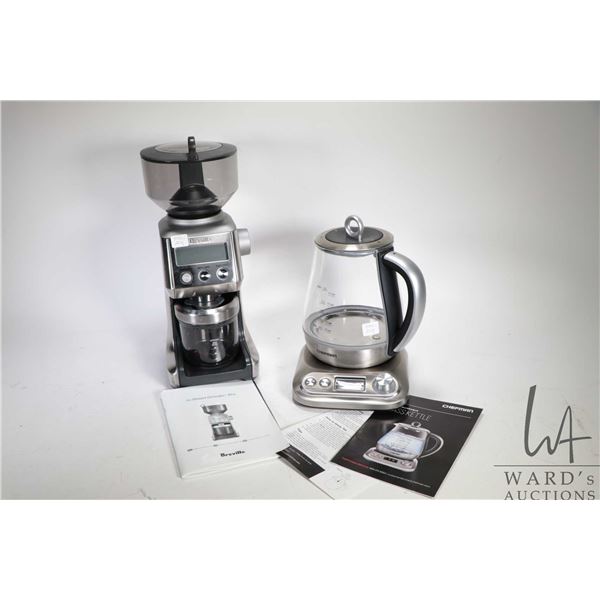 Breville "the Smart Grinder Pro" coffee grinder and a Chefman 1.5 ltr. programmable glass kettle- bo