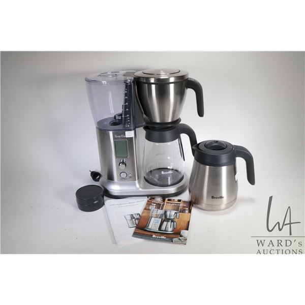 Breville coffee maker with both stainless steel and glass carafes-working at time of cataloguing