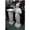 Image 1 : Cast resin statue of a Greek goddess 50" in height and a modern column