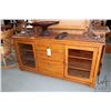 Image 1 : Modern sideboard with two glazed doors, four drawers, made by Ethan Allen, 68" X 17" X 34" high