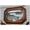 Image 1 : Semi-contemporary wood framed wall mirror, outside dimension 28" X 40". Note: Not Available For Ship