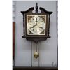 Image 1 : Key wind 31 day Citizen wall clock with decorative faux weights, working at time of cataloguing