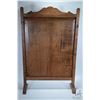 Image 2 : Antique quarter cut oak draft screen with carved florettes, 34" X 21"