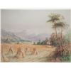 Image 2 : Vintage framed print titled "Harvesting North Wales"