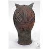 Image 2 : Antique bronze cat head sculpture in the style of artist Jean Cocteau, no artist signature seen, 8 1