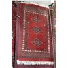 Image 1 : Vintage wool scatter rug with triple medallion, red background and highlights of cream, black etc. 3