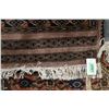 Image 2 : Vintage Pakistani 100% wool area carpet with rose background, overall geometric pattern with highlig