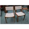 Image 1 : Pair of mid century modern teak framed side chair with upholstered seats and backs