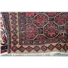 Image 2 : Vintage wool carpet runner with overall geometric design and highlights of red, taupe and black, 32"