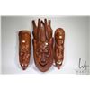 Image 1 : Three heavy carved wooden masks ranging from 18 1/2" X 24"