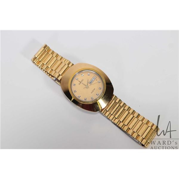 Gents vintage Rado wrist watch model  Diastar  in gold plated stainless steel case, Swiss quartz mov