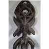 Image 2 : Two vintage wooden African sculptures including 31" figure and 31" wall mount