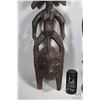 Image 3 : Two vintage wooden African sculptures including 31" figure and 31" wall mount