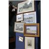 Image 1 : Seven framed artworks including prints, etching and two watercolours etc.