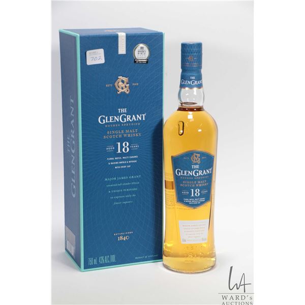 The Glen Grant Rothes Speyside/ Glen Grant Ltd/ Single Malt Scotch Whisky/ Aged 18 Years/ 750ml/ 45%