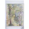 Image 2 : Framed original watercolour painting of a spring forest, signed by artist Isabella 13 1/4" X 10 1/2"