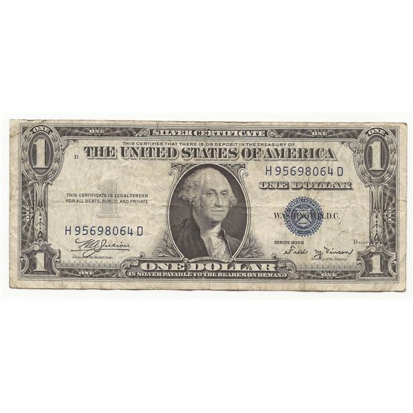 1935-B $1 Dollar Bill Silver Certificate Note F