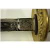 Image 12 : US Navy Officers sword with belt rig with cover - Early 20th c. Double sided etched blade with Star 