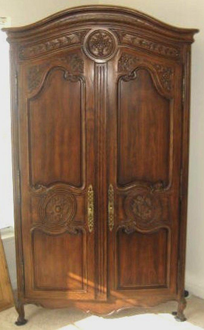 Walnut Henredon Country French armoire Two door. Approx. 78" H x 18