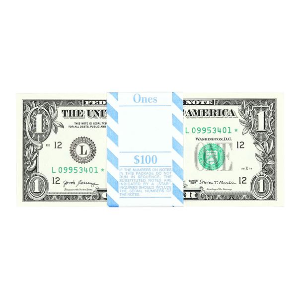 Pack of (100) Consecutive 2017 $1 Federal Reserve STAR Notes San Francisco