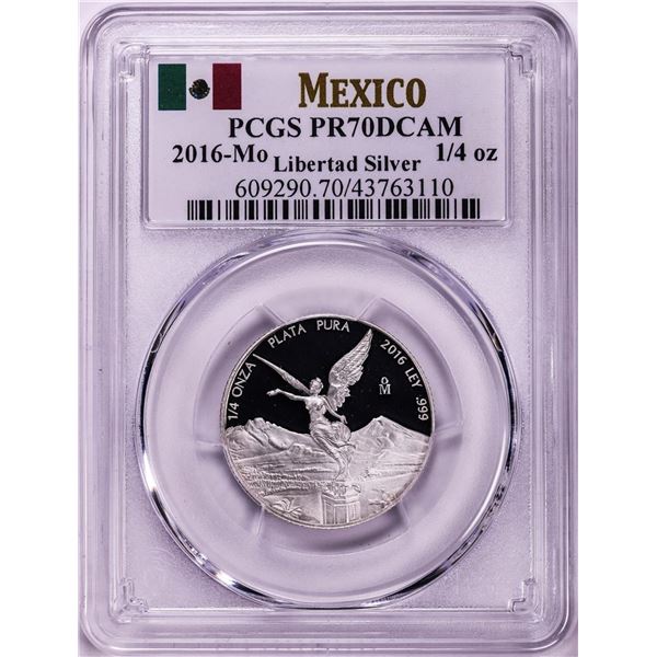 2016-Mo Mexico Proof 1/4 oz Silver Libertad Coin PCGS PR70DCAM