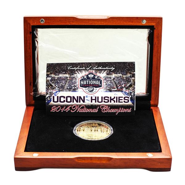 2014 UCONN Huskies National Champions 1.5 oz 24kt Gold Medal Limited Edition 1 of 14