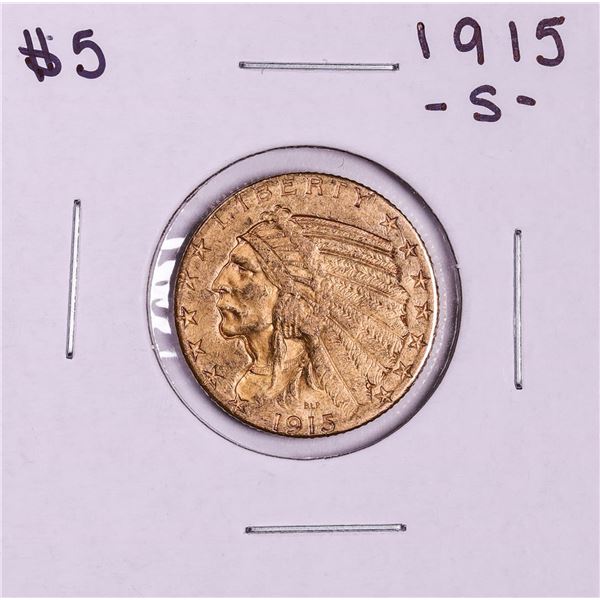 1915-S $5 Indian Head Half Eagle Gold Coin