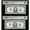 Image 1 : (2) Consecutive 1985 $100 Federal Reserve Notes Fr.2171-G PMG Superb Gem Unc 67EPQ