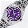 Image 1 : Rolex Ladies Stainless Steel Purple String Diamond & Ruby Datejust Wristwatch