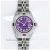 Image 3 : Rolex Ladies Stainless Steel Purple String Diamond & Ruby Datejust Wristwatch