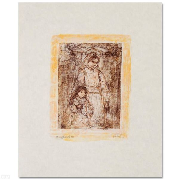 Hibel (1917-2014)  Michelle And Nana  Limited Edition Lithograph On Paper