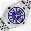 Rolex Ladies Stainless Steel Blue String VVS Diamond Datejust Wristwatch