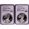 Image 1 : Lot of 1989-1990 $1 Proof American Silver Eagle Coins NGC PF69 Ultra Cameo