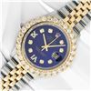 Image 2 : Rolex Men's Two Tone Blue 4 ctw Diamond Datejust Wristwatch