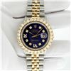 Image 3 : Rolex Men's Two Tone Blue 4 ctw Diamond Datejust Wristwatch