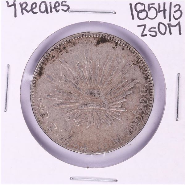 1854/3 ZsOM Mexico 4 Reales Silver Coin