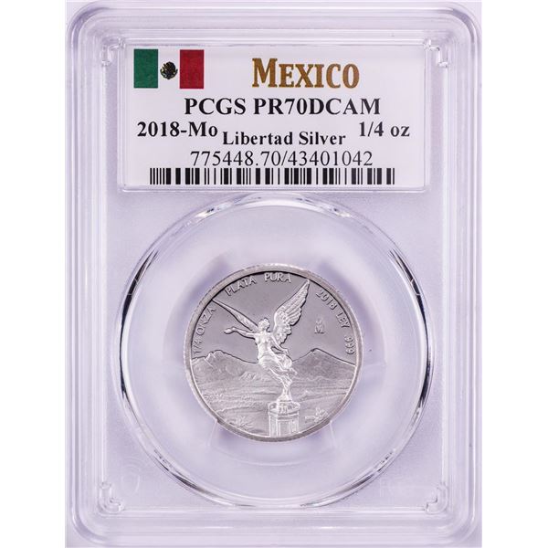 2018-Mo Mexico Proof 1/4 oz Silver Libertad Coin PCGS PR70DCAM