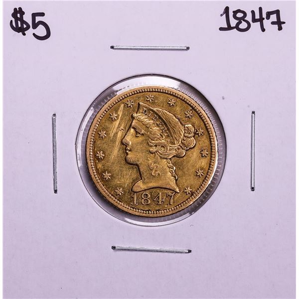 1847 $5 Liberty Head Half Eagle Gold Coin