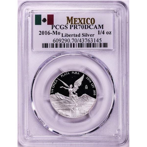 2016-Mo Mexico Proof 1/4 oz Silver Libertad Coin PCGS PR70DCAM